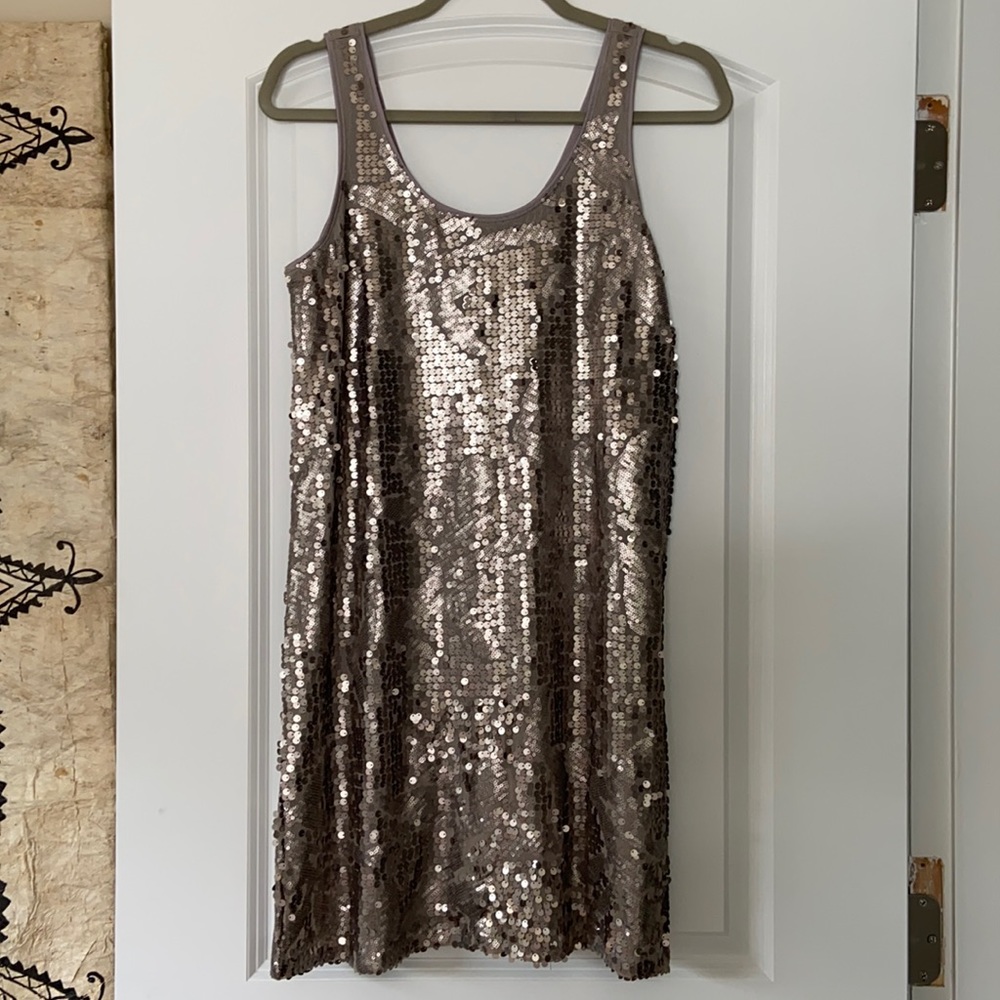 NWT Worthington Pewter Sequined Sheath Dress